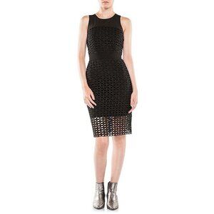 Maje Black Rimini Crochet Midi  Dress Women's Size 1 Small
